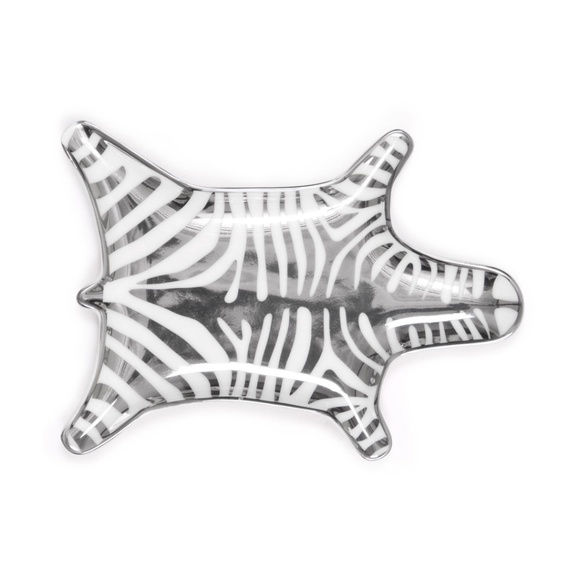NEW Jonathan Adler Metallic Zebra Dish - Silver - Picture 1 of 3
